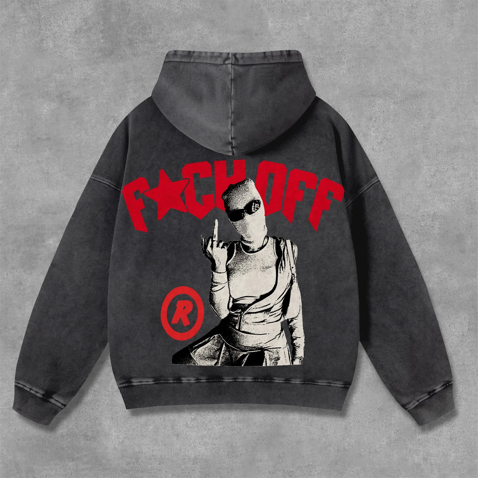 Blavra Vintage Y2k Street Graphic Washed Hoodie