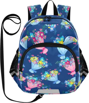 Blue Bouquet Of Flowers Little Kid Toddler Backpack Baby Boys Girls Kindergarten Pre School Bags Cute Cartoon Backpacks for children
