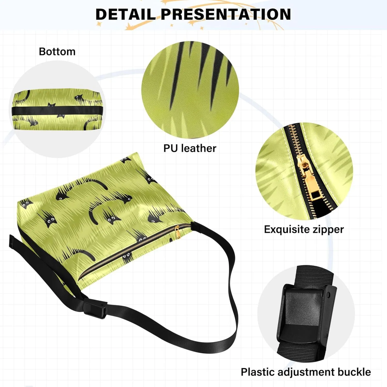 Blue Flying Bees Animal Hobo Ladies Handbags Leather Women's Large Purse Luxury Animal Print Designer Shoulder Purse