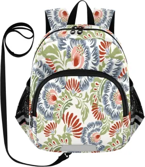 Blue Ikat Floral Little Kid Toddler Backpack Baby Boys Girls Kindergarten Pre School Bags Cute Cartoon Backpacks for children
