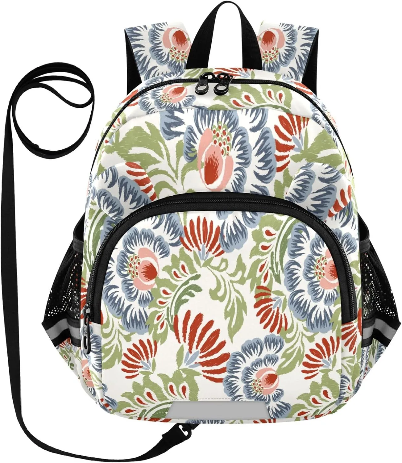 Blue Ikat Floral Little Kid Toddler Backpack Baby Boys Girls Kindergarten Pre School Bags Cute Cartoon Backpacks for children