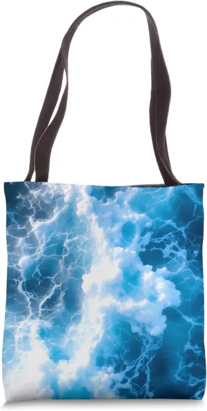 Blue Ocean Waves Summer Sea Coastal Beach Turquoise Aqua Tote Bag