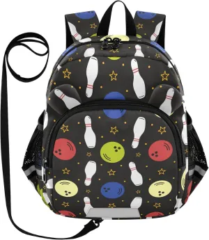 Bowling Pins and Balls Little Kid Toddler Backpack Baby Boys Girls Kindergarten Pre School Bags Cute Cartoon Backpacks for children