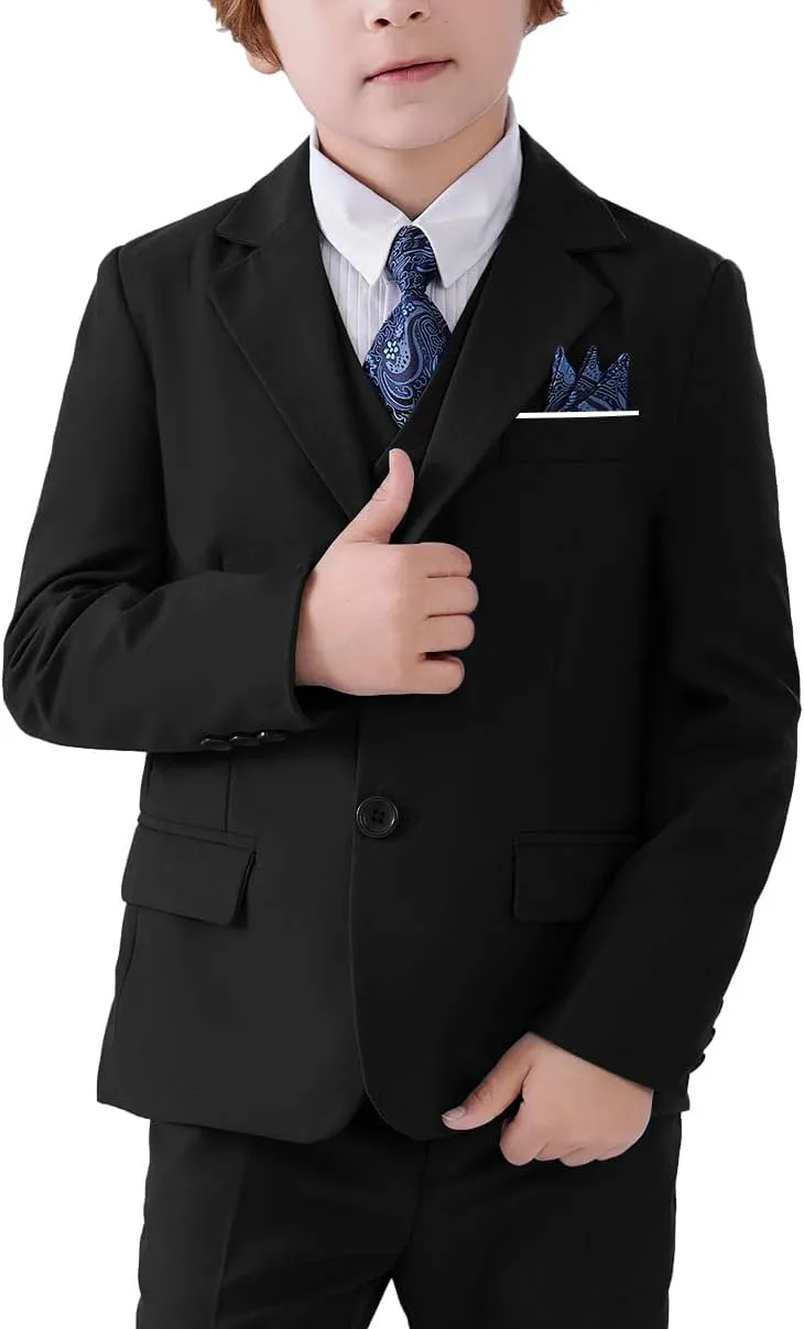 Boys Formal Suit Blazer Two-Button Jacket Coat for Kids School