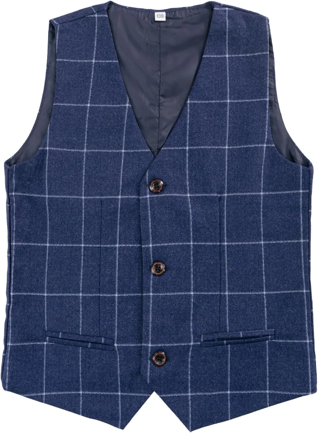 Boys Plaid Suit 5 Piece Formal Outfits Slim Fit Dress Clothes Kids Tuxedo Blazer Shirt Vest Pants Bow Tie