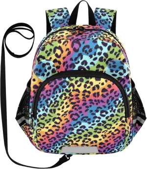 Bright Colors Leopard Little Kid Toddler Backpack Baby Boys Girls Kindergarten Pre School Bags Cute Cartoon Backpacks for children