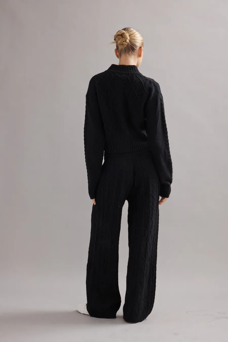 Cable Knit Cardigan Black