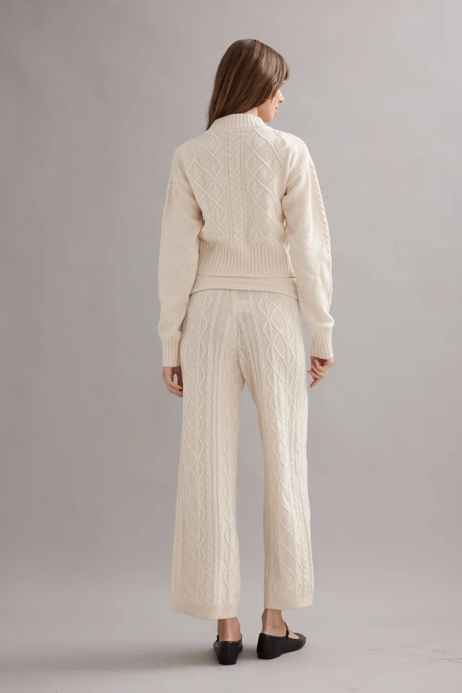 Cable Knit Cardigan Ivory