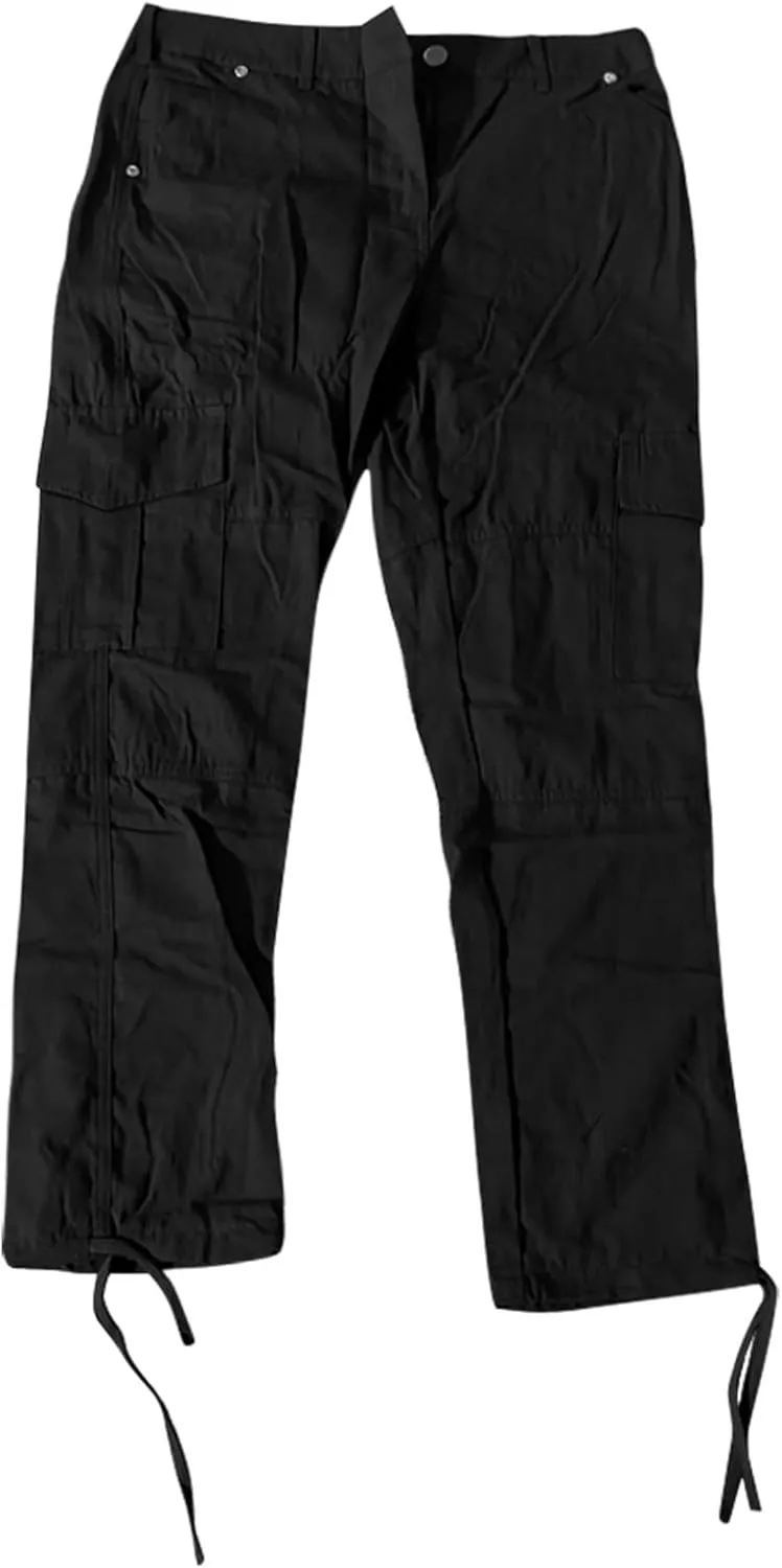 Cargo Pants Women Drawstring Drawstring Split Leg Casual Pants Y2K High Waist Pants Black Pants for Women Wide