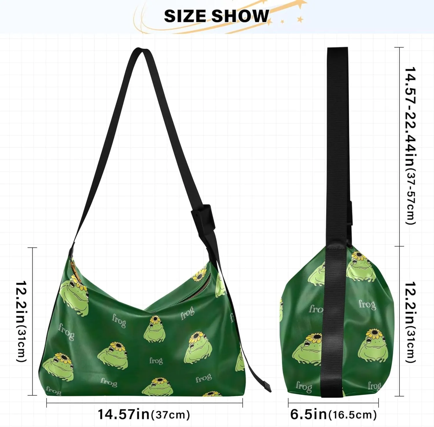 Cartoon Crocodile Funny Hobo Women Handbag Leather Women's Large Purse Aesthetic Animal Print Ladies Hobo Handbags