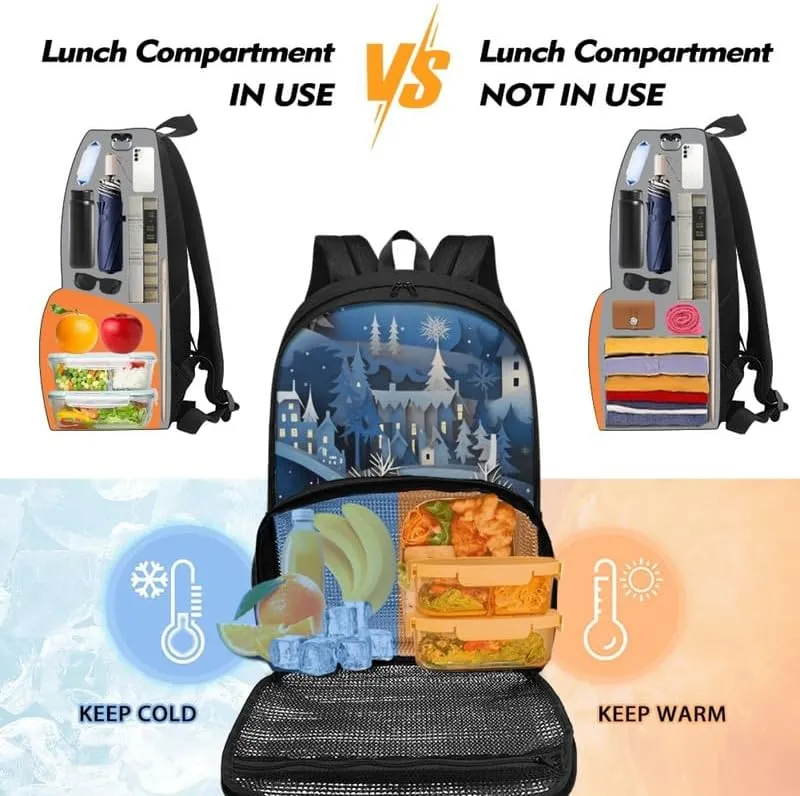 Cartoon Deer Forest Print Lunch Backpack for Women Men Watercolor Animal Deers Painting Travel Durable Backpack Backpack with Soft Shoulder Straps