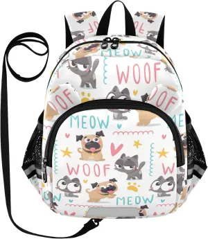 Cartoon Dog and Cat Little Kid Toddler Backpack Baby Boys Girls Kindergarten Pre School Bags Cute Cartoon Backpacks for children