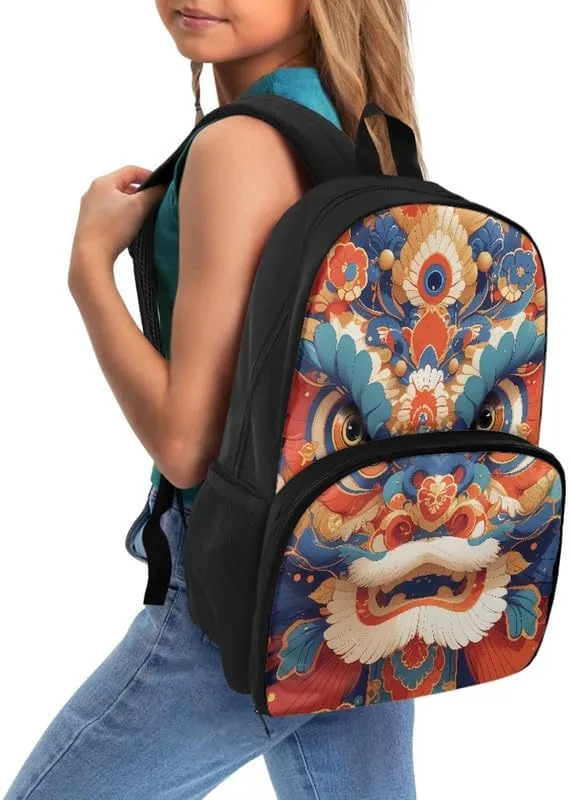 Cartoon Lion Dance Print Large Insulated Cooler Backpack Colorful Art Animal Lions Everyday Travel Backpack Business Sports Supplies
