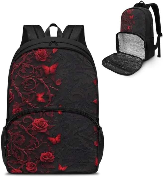 Cartoon Peacock Print Lunch Backpack for Women Men Watercolor Animal Peacocks Painting Travel Durable Backpack Backpack with Soft Shoulder Straps