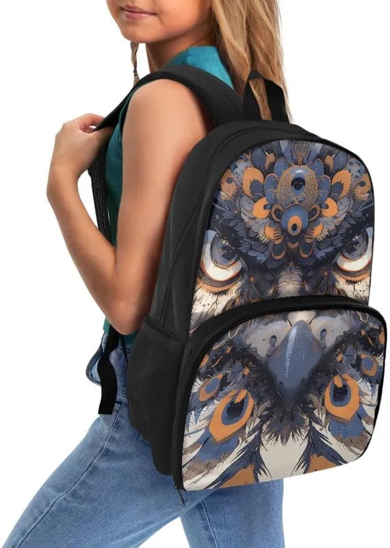 Cartoon Peacock Print Lunch Backpack for Women Men Watercolor Animal Peacocks Painting Travel Durable Backpack Backpack with Soft Shoulder Straps