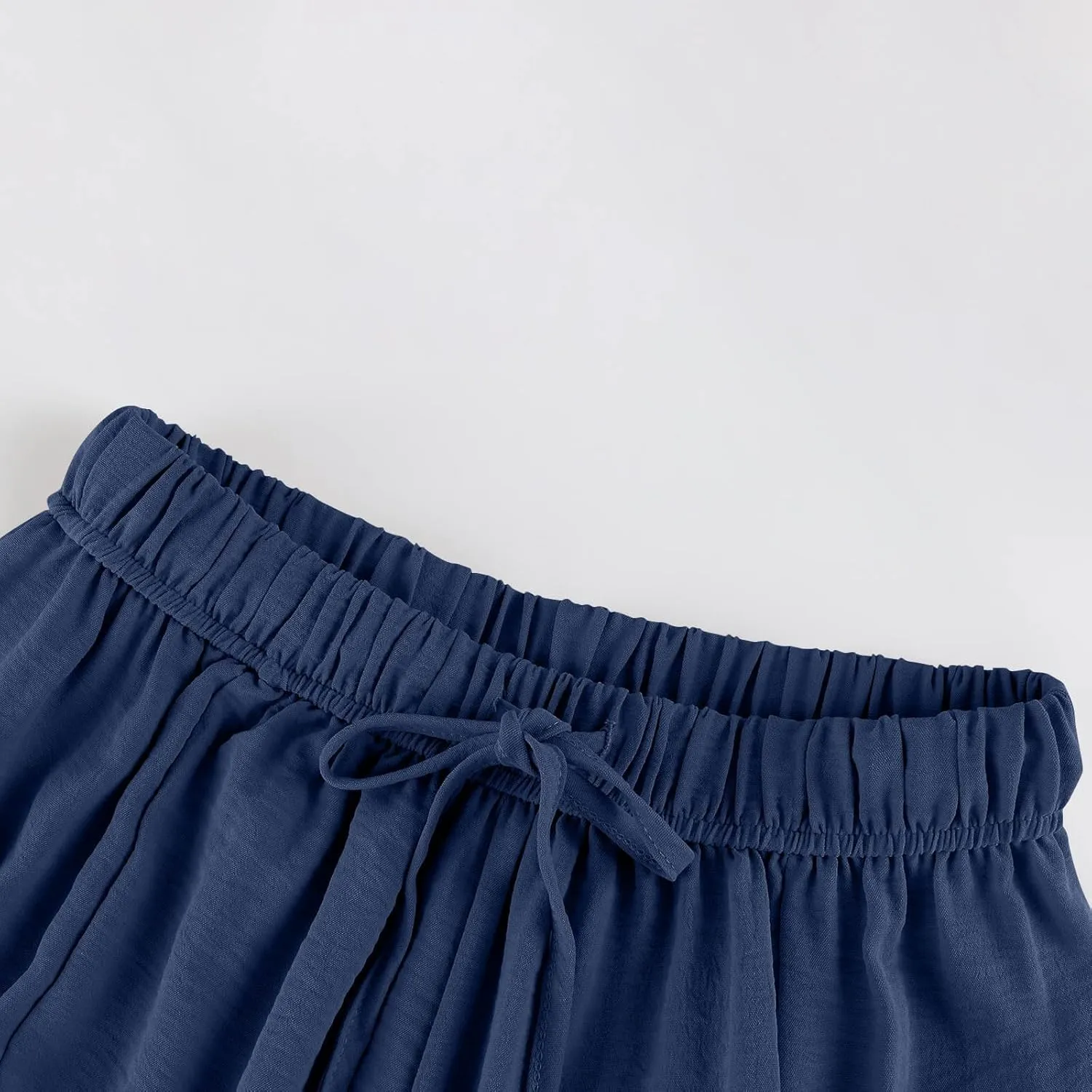 Casual Pants for Women Summer Wide Leg High Waisted Casual Boho Pants Trendy Beach Palazzo Harem Clothes with Pockets