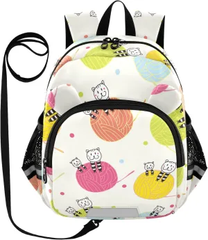Cats and Balls Of Yarn Little Kid Toddler Backpack Baby Boys Girls Kindergarten Pre School Bags Cute Cartoon Backpacks for children