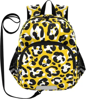 Cheetah Skin Yellow Dark Little Kid Toddler Backpack Baby Boys Girls Kindergarten Pre School Bags Cute Cartoon Backpacks for children