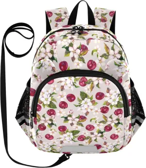 Cherry Flowers and Berries Little Kid Toddler Backpack Baby Boys Girls Kindergarten Pre School Bags Cute Cartoon Backpacks for children