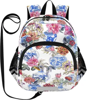 Chinese Vases Blue Little Kid Toddler Backpack Baby Boys Girls Kindergarten Pre School Bags Cute Cartoon Backpacks for children