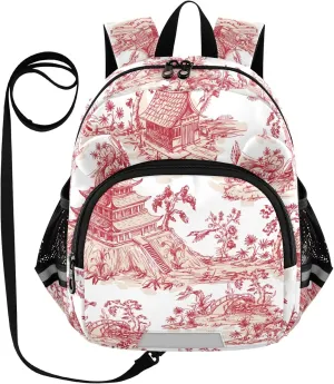 Chinoiserie Style Plants Little Kid Toddler Backpack Baby Boys Girls Kindergarten Pre School Bags Cute Cartoon Backpacks for children