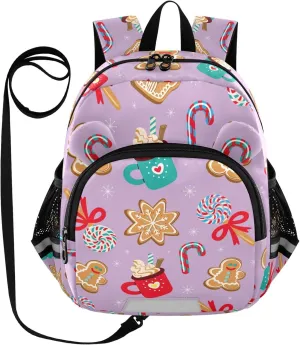 Christmas Celebration Purple Little Kid Toddler Backpack Baby Boys Girls Kindergarten Pre School Bags Cute Cartoon Backpacks for children