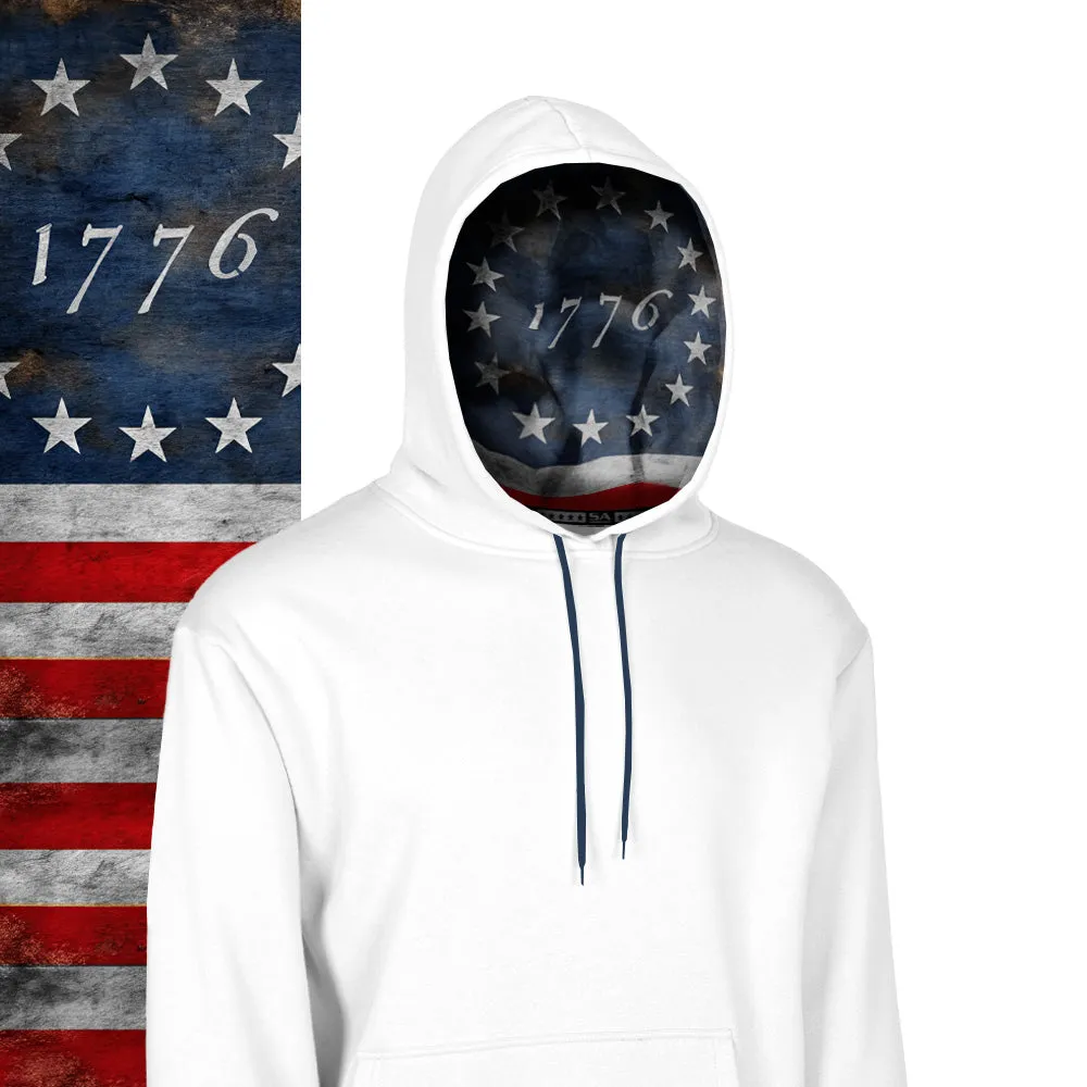 Classic Lined Hoodie | 1776 Flag | White PreOrder