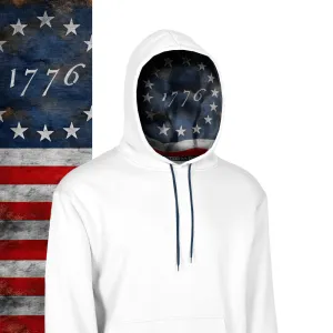 Classic Lined Hoodie | 1776 Flag | White PreOrder