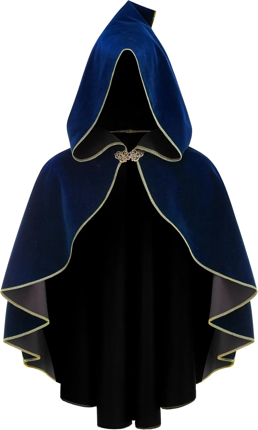 Cloak with Hood Women Medieval Shawl Short Rolled Edge Victorian Renaissance