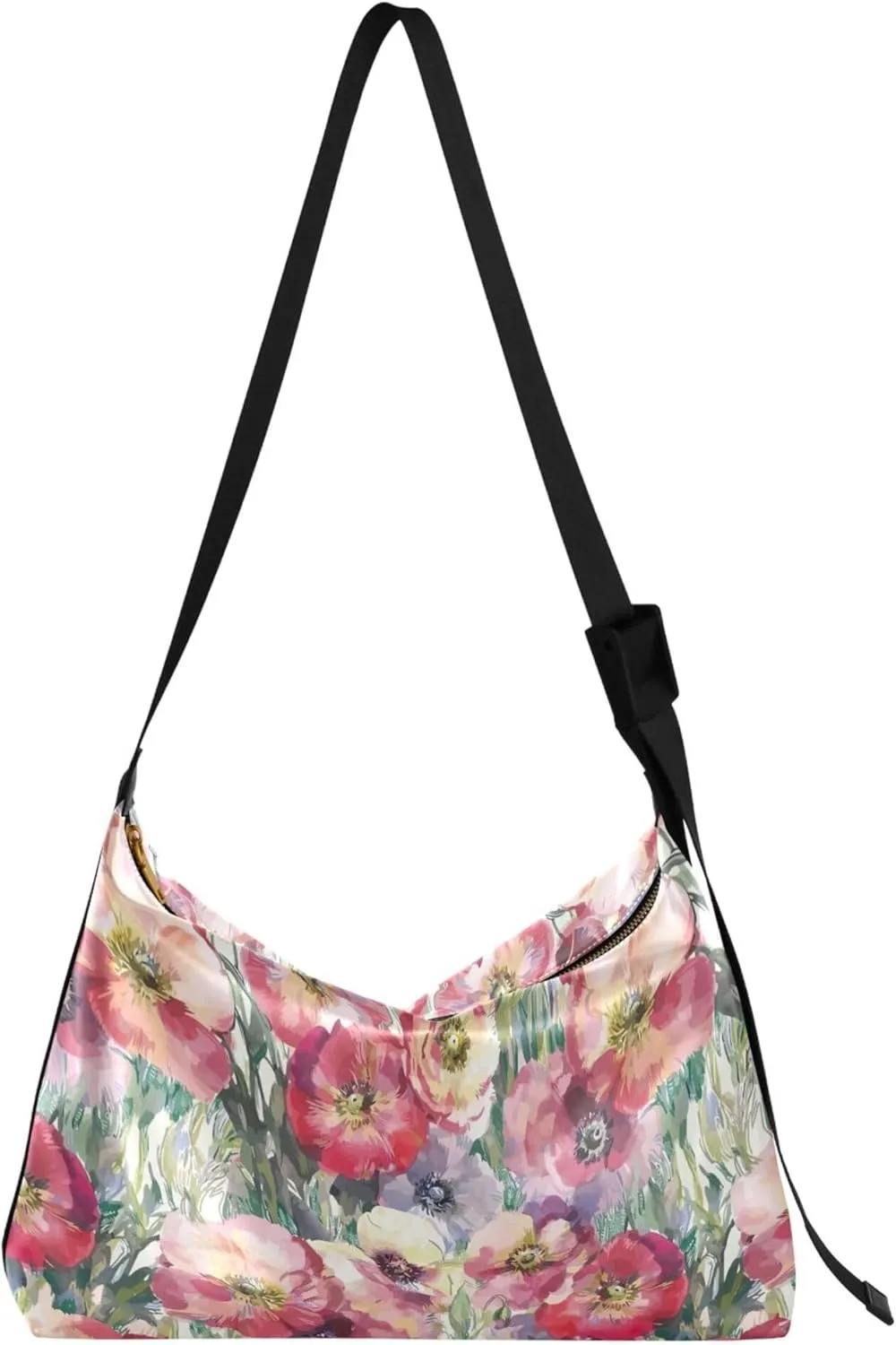 Colorful Abstract Flower Leaf Retro Hobo Women Handbag Leather Large Men Purses Cute Leaf Shoulder Handbag Purse