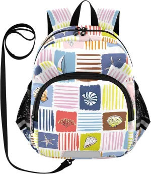 Colorful Beach Life Elements Little Kid Toddler Backpack Baby Boys Girls Kindergarten Pre School Bags Cute Cartoon Backpacks for children
