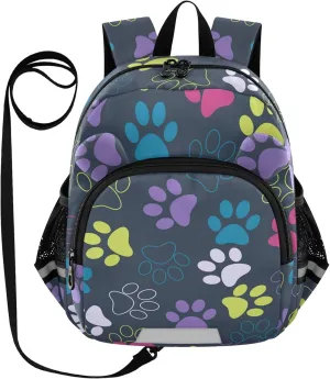 Colorful Dog Paw Little Kid Toddler Backpack Baby Boys Girls Kindergarten Pre School Bags Cute Cartoon Backpacks for children