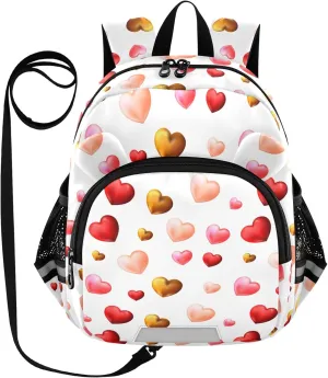 Colorful Hearts Vector Little Kid Toddler Backpack Baby Boys Girls Kindergarten Pre School Bags Cute Cartoon Backpacks for children