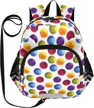 Colorful Watercolor Polka Little Kid Toddler Backpack Baby Boys Girls Kindergarten Pre School Bags Cute Cartoon Backpacks for children