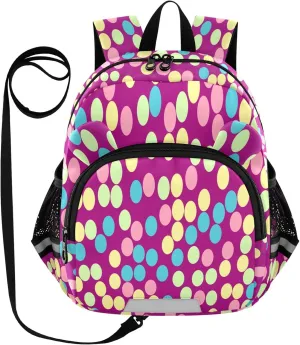 Colourful Dots on Violet Little Kid Toddler Backpack Baby Boys Girls Kindergarten Pre School Bags Cute Cartoon Backpacks for children