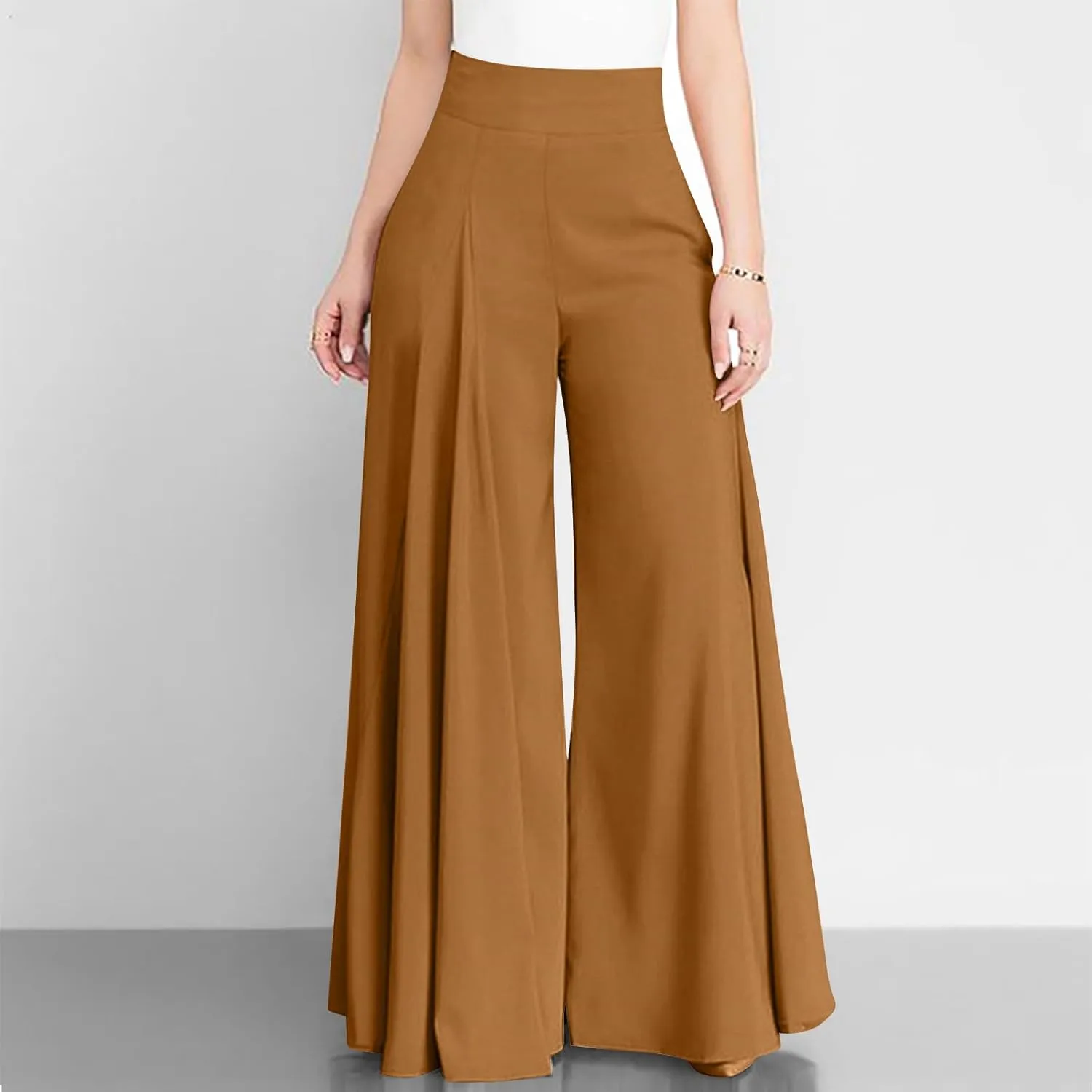 Comfy Wide Leg Yoga Pant for Women Casual Bbaggy Cargo Pants Solid Color High Waist Trousers Flowy Sports Sweatpants