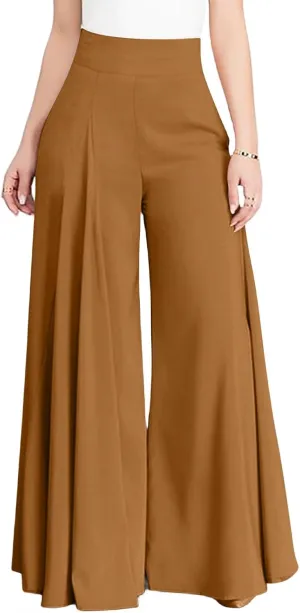 Comfy Wide Leg Yoga Pant for Women Casual Bbaggy Cargo Pants Solid Color High Waist Trousers Flowy Sports Sweatpants