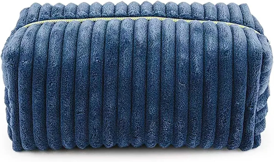 Cosmetic Bag for Purse, Corduroy Makeup Bag for Women Toiletry Bag Small Travel Makeup Bag Cute Makeup Bags Skincare Bag Makeup Pouch Organizer, Blue