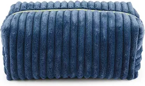 Cosmetic Bag for Purse, Corduroy Makeup Bag for Women Toiletry Bag Small Travel Makeup Bag Cute Makeup Bags Skincare Bag Makeup Pouch Organizer, Blue