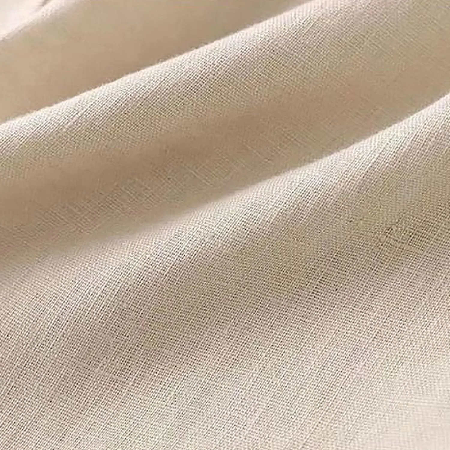 Cotton Linen Pants Women Casual Drawstring Elastic Waist Straight Leg Trousers Solid Color Lounge Pocket Pants