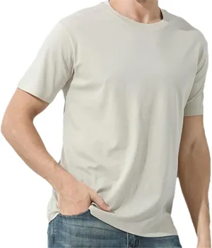 Cotton Shirt Men Short Sleeve Fit Men's Solid Crewneck Undershirt