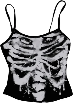 COZYEASE Women's Plus Size Goth Y2K Camisole Tops Graphic Sleeveless Crop Tank Top Streetwear