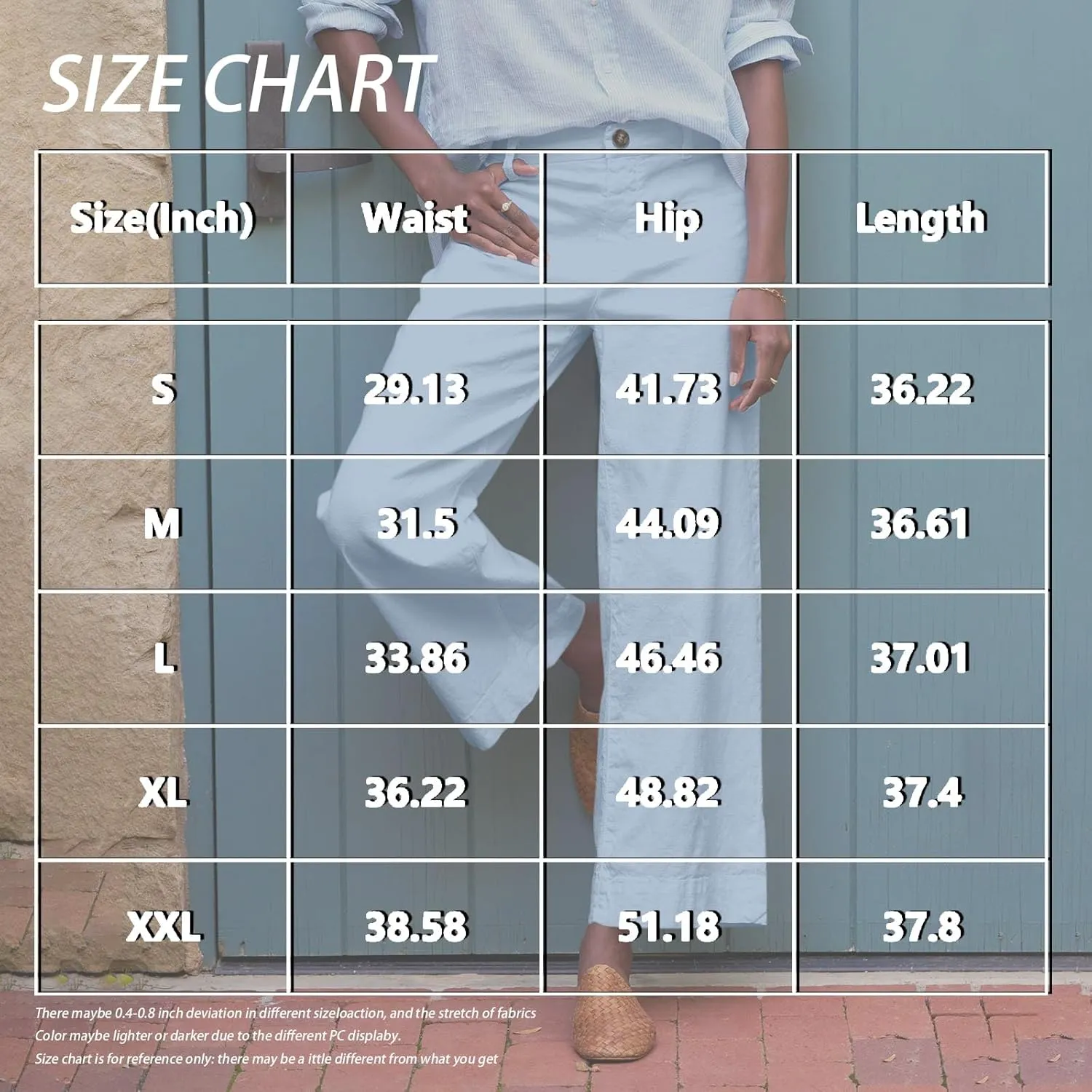 Cropped Wide Leg Pants for Women Business Casual High Waist Linen Pants Elastic Office Button Down Flare Work Trousers