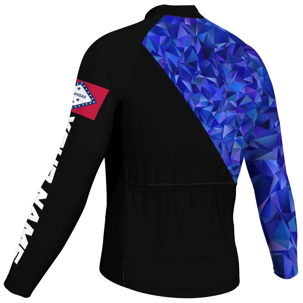Customized Arkansas Winter Thermal Fleece Long Sleeve Cycling Jersey for Men