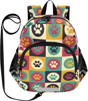 Cute Colorful Dog Paws Little Kid Toddler Backpack Baby Boys Girls Kindergarten Pre School Bags Cute Cartoon Backpacks for children