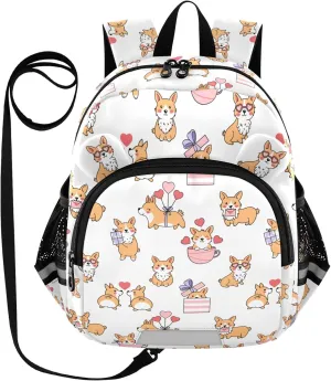 Cute Corgi Heart Little Kid Toddler Backpack Baby Boys Girls Kindergarten Pre School Bags Cute Cartoon Backpacks for children