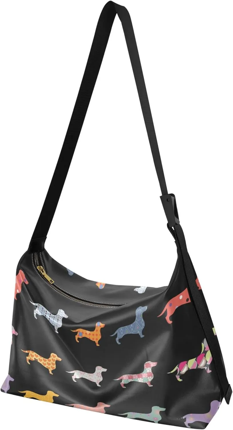 Cute Dog Bulldog PU Leather Hobo Purse Women's Large Purse Luxury Animal Print Simple Shoulder Bag