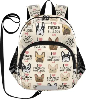 Cute French Bulldog Little Kid Toddler Backpack Baby Boys Girls Kindergarten Pre School Bags Cute Cartoon Backpacks for children