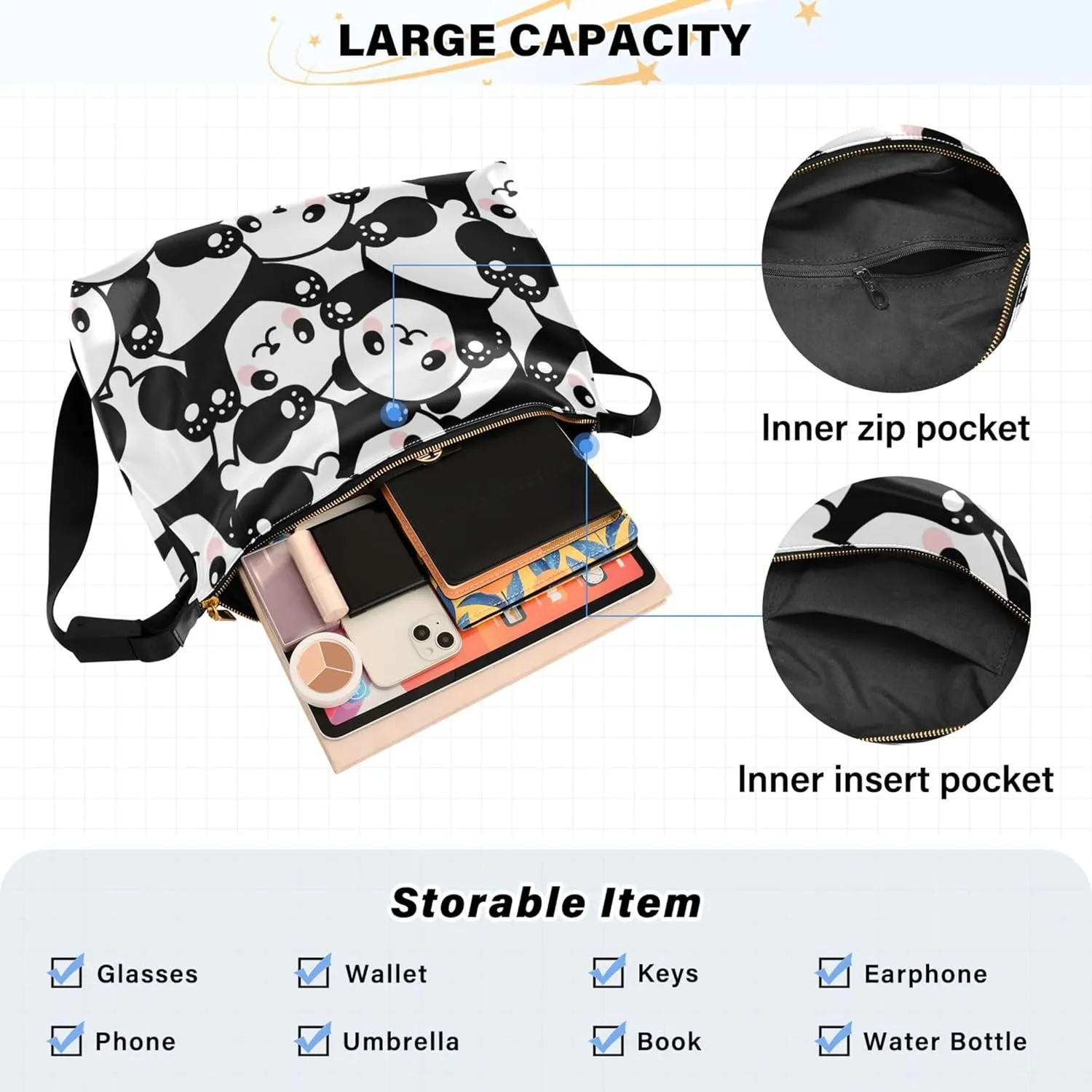 Cute Great White Shark Soft Leather Handbags Hobo Women's Large Purse Design Animal Print Shoulder Purse Bag