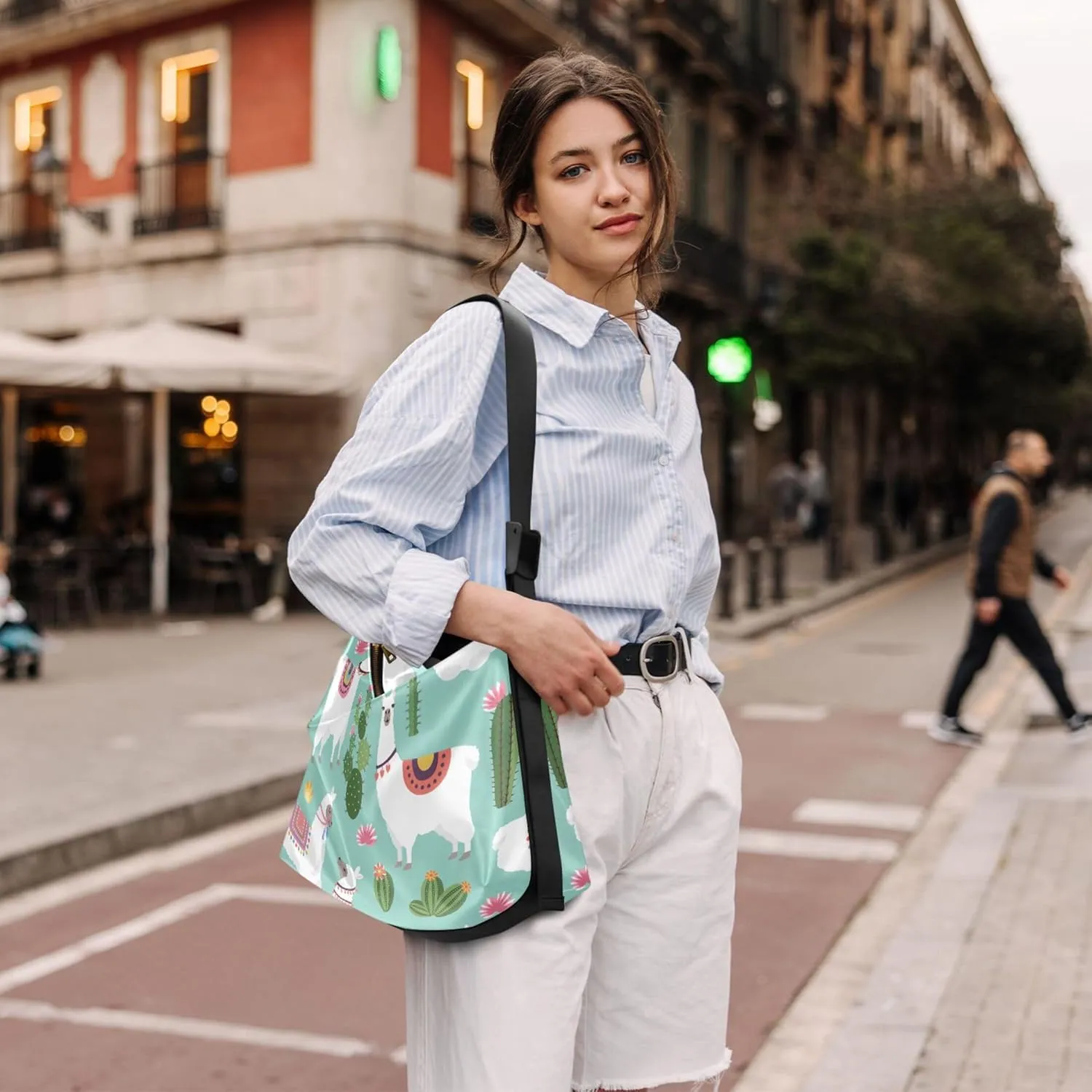 Cute Great White Shark Soft Leather Handbags Hobo Women's Large Purse Design Animal Print Shoulder Purse Bag